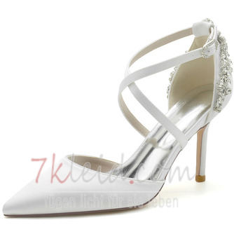 Stiletto Satin Hochzeitsschuhe Große Hochzeitsschuhe Bankettkleid Einzelschuhe - Seite 4