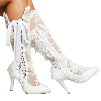 Hohlstiefel sexy Spitze hohe Stiefel über dem Knie Stöckelabsatz Hochzeit Damenstiefel - Seite 2