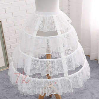 Weißer Spitzenpetticoat, längenverstellbarer Unterrock, Cosplay Partykleid Petticoat, Lolita Petticoat - Seite 2