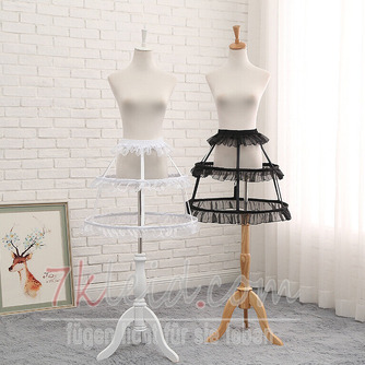 Schwarzer Chiffon-Petticoat, Lolita-Krinoline-Petticoat, Cosplay-Abschlussballkleid, Chiffon-Unterrock, geschwollener Petticoat-Rock, Länge 50 cm - Seite 1