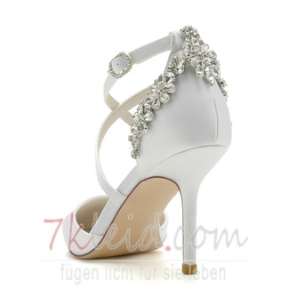 Stiletto Satin Hochzeitsschuhe Große Hochzeitsschuhe Bankettkleid Einzelschuhe - Seite 3