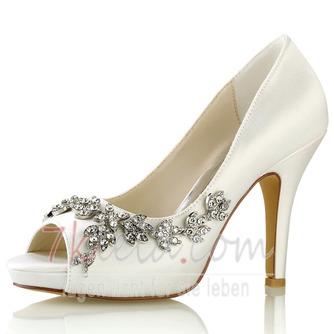 Damen Hochzeitsschuhe Hochzeit Glitter Crystal Pailletten Jeweled Wedding Heels Brautschuhe Strass Crystal High Heel Stiletto Heel Peep Toe - Seite 12