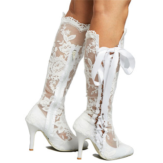 Hohlstiefel sexy Spitze hohe Stiefel über dem Knie Stöckelabsatz Hochzeit Damenstiefel - Seite 1