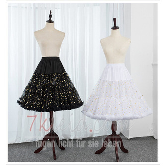 Weiße Spitze Tüll Ballkleid langer Petticoat, Lolita Cosplay Petticoats Krinoline, Ballett-Tutu-Rock, Mädchen Petticoats, Lolita Petticoat 60CM - Seite 1