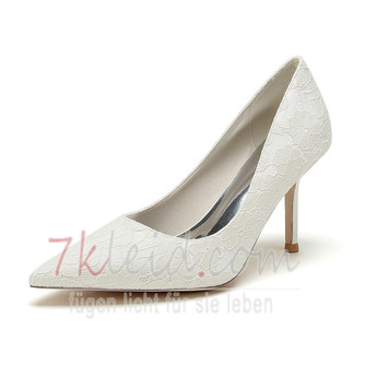 Spitze einzelne Schuhe weiße Spitze Brautjungfernschuhe Hochzeit Brautschuhe - Seite 10