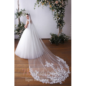 Dreidimensionaler Blütenblattschleier 3 Meter langer Kapellenschleier Braut Hochzeitsschleier - Seite 4