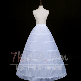 Elastischer Petticoat mit sechs Stahlringen in der Taille, schwarz-weißer Hochzeitskleid-Petticoat - Seite 1