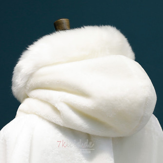 Winter Kapuze langen Mantel warmen Plüsch Schal weißen dicken Mantel - Seite 4