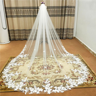 300CM Spitzenschleier Braut Hochzeitsschleier Kathedrale Schleier Schleife Spitze Blumenschleier - Seite 6