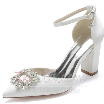 Stiletto Sandalen wasserdicht Strass Satin Braut Hochzeit Party Mode Schuhe - Seite 1