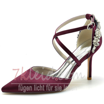 Stiletto Satin Hochzeitsschuhe Große Hochzeitsschuhe Bankettkleid Einzelschuhe - Seite 7