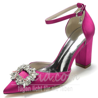 Stiletto Sandalen wasserdicht Strass Satin Braut Hochzeit Party Mode Schuhe - Seite 9