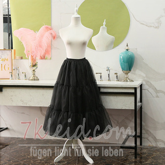 Schwarzer Organza-Petticoat, Cosplay-Partykleid-Petticoat, Lolita-Petticoat, Ballett-Tutu-Rock, langer Unterrock, Länge 80 cm - Seite 4