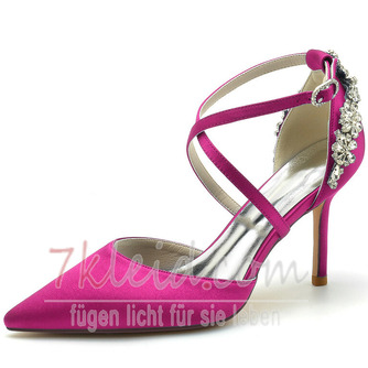 Stiletto Satin Hochzeitsschuhe Große Hochzeitsschuhe Bankettkleid Einzelschuhe - Seite 8