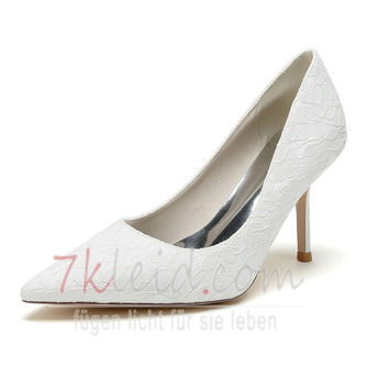 Spitze einzelne Schuhe weiße Spitze Brautjungfernschuhe Hochzeit Brautschuhe - Seite 6