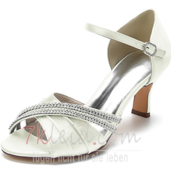 Satin Schmetterling Hochzeitsschuhe Seite hohl Stiletto High Heels grüne Brautjungfer Schuhe - Seite 2