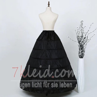 Elastischer Petticoat mit sechs Stahlringen in der Taille, schwarz-weißer Hochzeitskleid-Petticoat - Seite 4