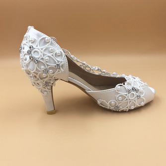 Satin Spitze Hochzeitsschuhe mit Strass Stiletto Hochzeitsschuhe handgefertigte Hochzeitsschuhe - Seite 3