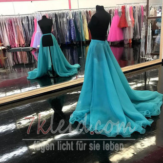 Abnehmbarer Rock für Hochzeitskleid Organza-Kapellenzug Frontschlitz Abnehmbarer Zug für die Braut - Seite 3