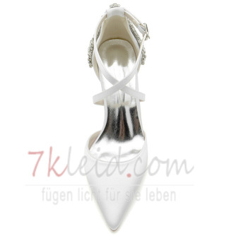 Stiletto Satin Hochzeitsschuhe Große Hochzeitsschuhe Bankettkleid Einzelschuhe - Seite 2