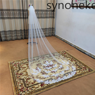 Brautschleier Hochzeit Spitzenschleier eleganter Schleppschleier mit Kamm echter Fotoschleier - Seite 2