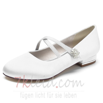 Runde Zehe Strass Hochzeit Ballerina Schuhe Edle Abendschuhe für Hochzeitsfeiern Tägliche Hochzeitsschuhe - Seite 1