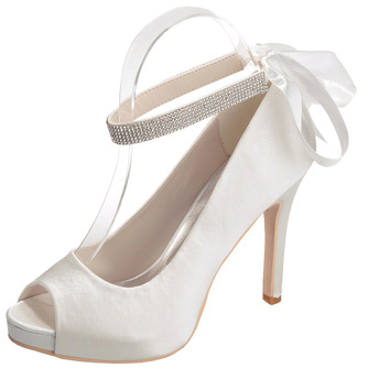 Satin Stiletto Hochzeit Schuhe Fisch Mund Schuhe Bankett jährliche Party Mode Schuhe - Seite 5