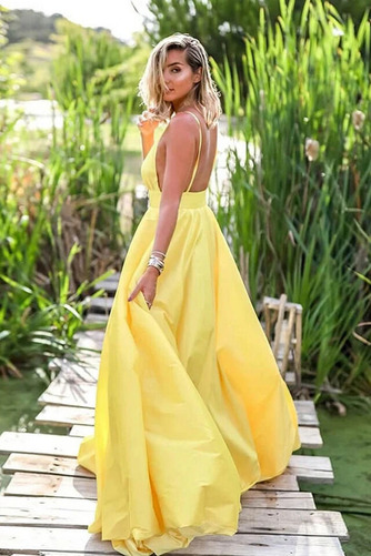 Ballkleid Schlicht Natürliche Taille Drapierung Tiefer V-Ausschnitt - Seite 2