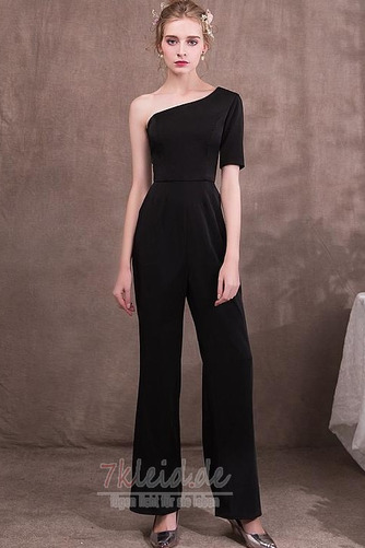 Drapierung Asymmetrische Ärmel Slim edel Reißverschluss Abendkleid - Seite 1