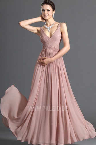 Elegant Drapierung Nelke Ärmellos Mittelgröße Chiffon Abendkleid - Seite 1