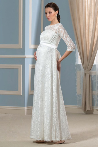 Empire Taille Drapierung Schwangere Bodenlang Outdoor Brautkleid - Seite 3