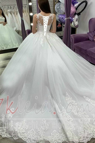 Brautkleid A-Linie Formell Ärmellos Tüll Jahr 2023 Sanduhrförmig - Seite 2