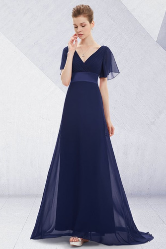 Lockere Ärmel Kurze Ärmel Gerüscht Reißverschluss Chiffon Abendkleid - Seite 1