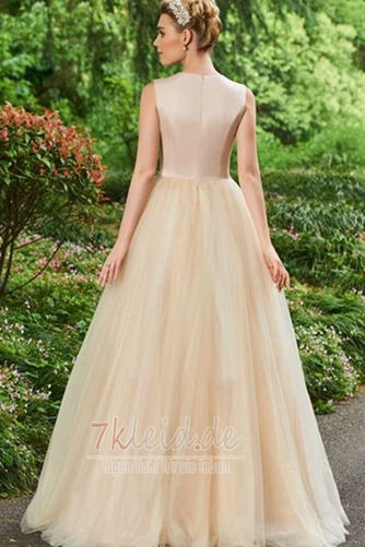 Blume Rosendekor Formell Reißverschluss Bateau Satin Abendkleid - Seite 3