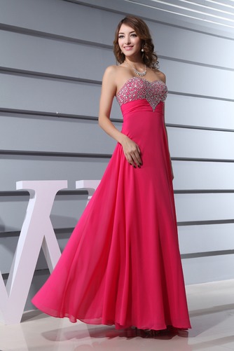 Herz-Ausschnitt Empire Ärmellos Mittelgröße Kristall Ballkleid - Seite 3
