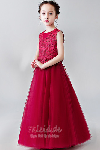 A-Linie Ärmellos Elegant Natürliche Taille Juwel Spitze Blumenmädchenkleid - Seite 7