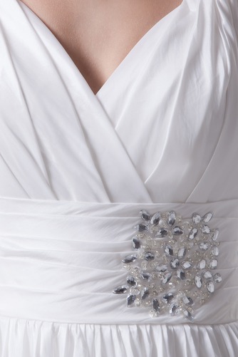 Mittelgröße Perlengürtel Strand Natürliche Taille Empire Brautkleid - Seite 5