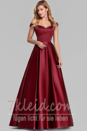 Abendkleid Satin Jahr 2023 Winter Drapierung Ärmellos Bodenlang - Seite 1