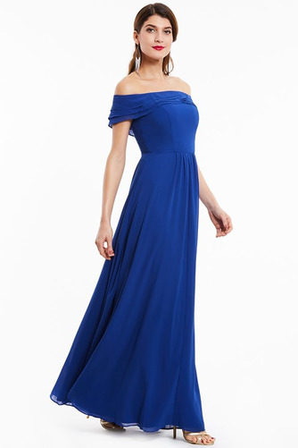 Kurze Ärmel A-Linie Elegant Gekappte Ärmel Chiffon Abendkleid - Seite 4