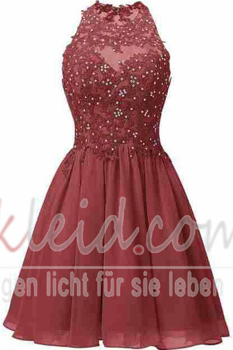 Cocktailkleid Knielang Natürliche Taille Juwel Glamouröse Applike - Seite 9