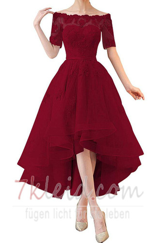 Cocktailkleid Frühling Rücken Schnürung Natürliche Taille Organza - Seite 4