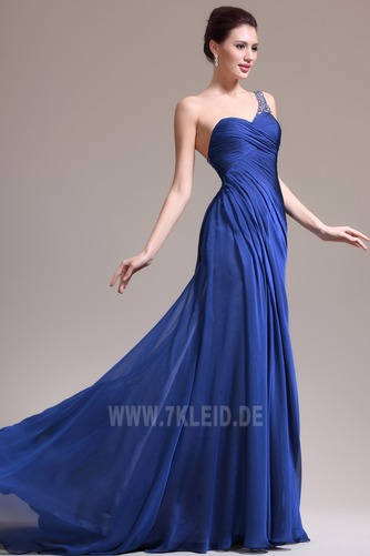 edel Midnight Blue schlank Sommer Bördeln Meerjungfrau Abendkleid - Seite 3