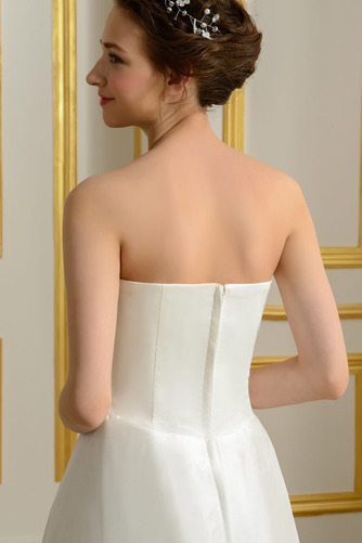 Asymmetrisch Rückenfrei Natürliche Taille Asymmetrisch Brautkleid - Seite 5