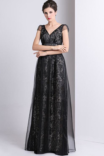 Spitze Elegant Natürliche Taille Bodenlang Ärmellos Abendkleid - Seite 4