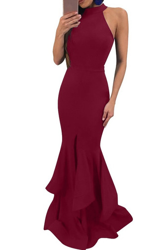 Abendkleid Herbst Juwel Elegant Reißverschluss Bodenlang Natürliche Taille - Seite 3