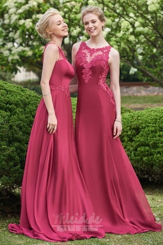 A-Linie Mittelgröße Elegant Sweep Zug Ärmellos Chiffon Brautjungfernkleid - Seite 6