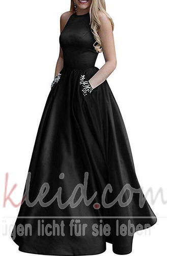 Juwel Knöchellang edel Satin Natürliche Taille Frühling Ballkleid - Seite 11