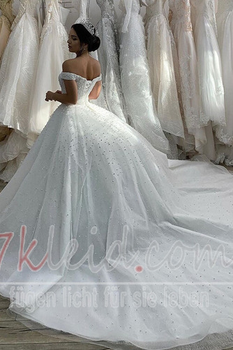 Brautkleid Organza Kurze Ärmel Natürliche Taille Formell Sanduhrförmig - Seite 2