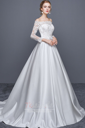 Schulterfrei Kapelle Schleppe Reißverschluss A-Linie Brautkleid - Seite 1