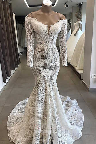 Brautkleid Sommer Kleine Größe Spitzen-Overlay Tiefer V-Ausschnitt - Seite 1